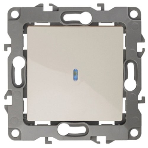 Выключатель с подсветкой без рамки Эра S12 1-кл 10А слоновая кость картинка